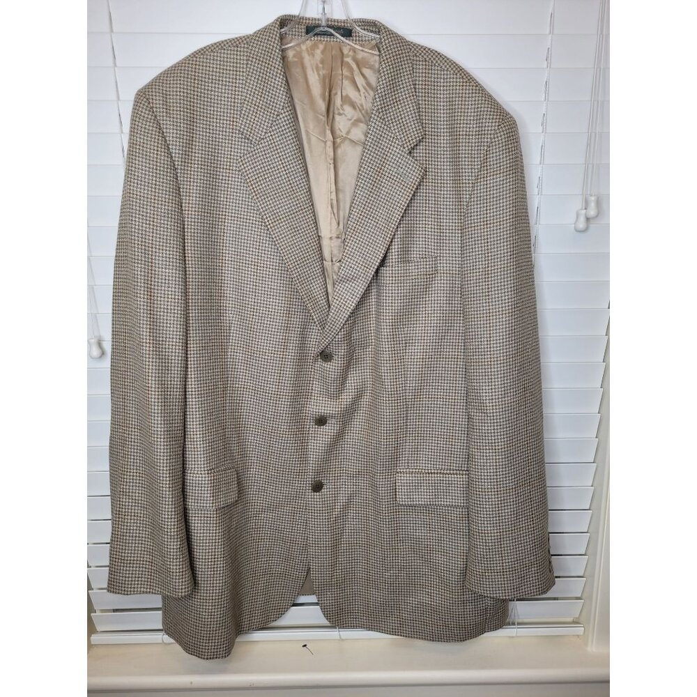 REPP Mens sz 50 Houndstooth Wool Sport Coat Blazer Preppy Classic Office Prof